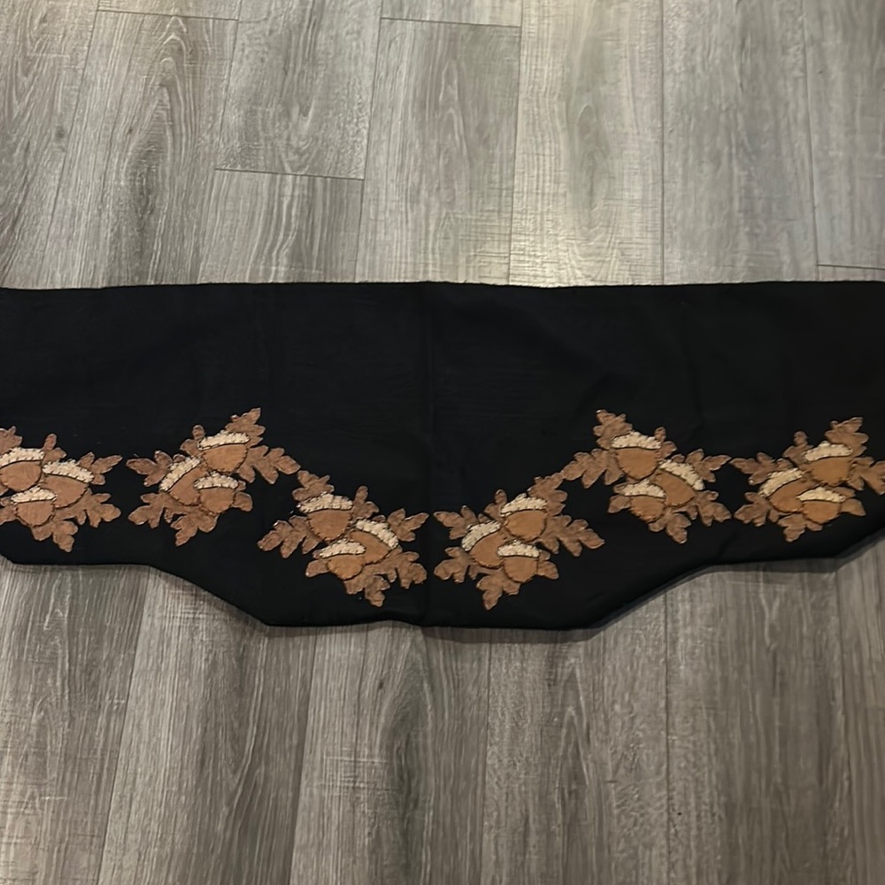 Fall table runner across leaves autumn
